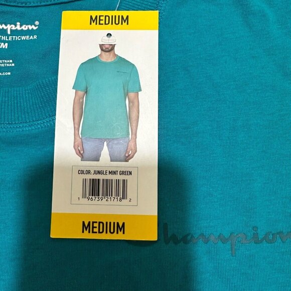 Champion Mens‎ Size M Jungle Mint Green Mid Weight Short Sleeve Tee T-Shirt NWT - Picture 6 of 6